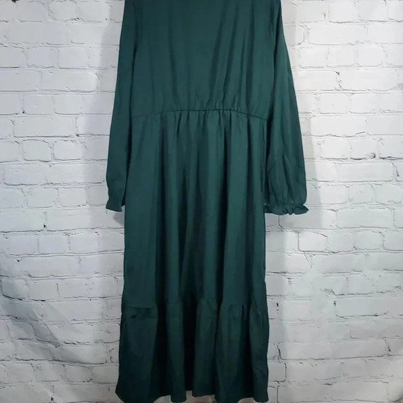 COOLMEE MATERNITY Hunter Green Long-sleeved Dress Stretchy - Picture 11 of 11